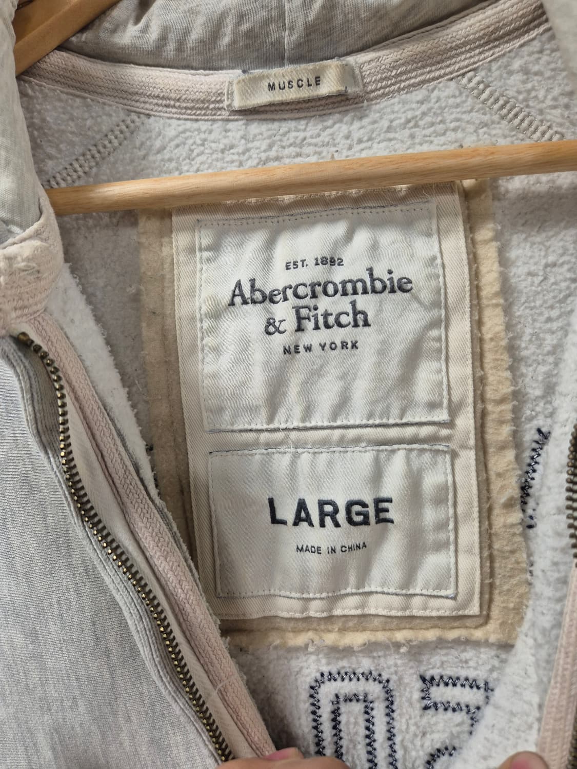 아베크롬비 Y2K 대장급 멜란지그레이 반집업 후드티(상태A급) 상품이미지3