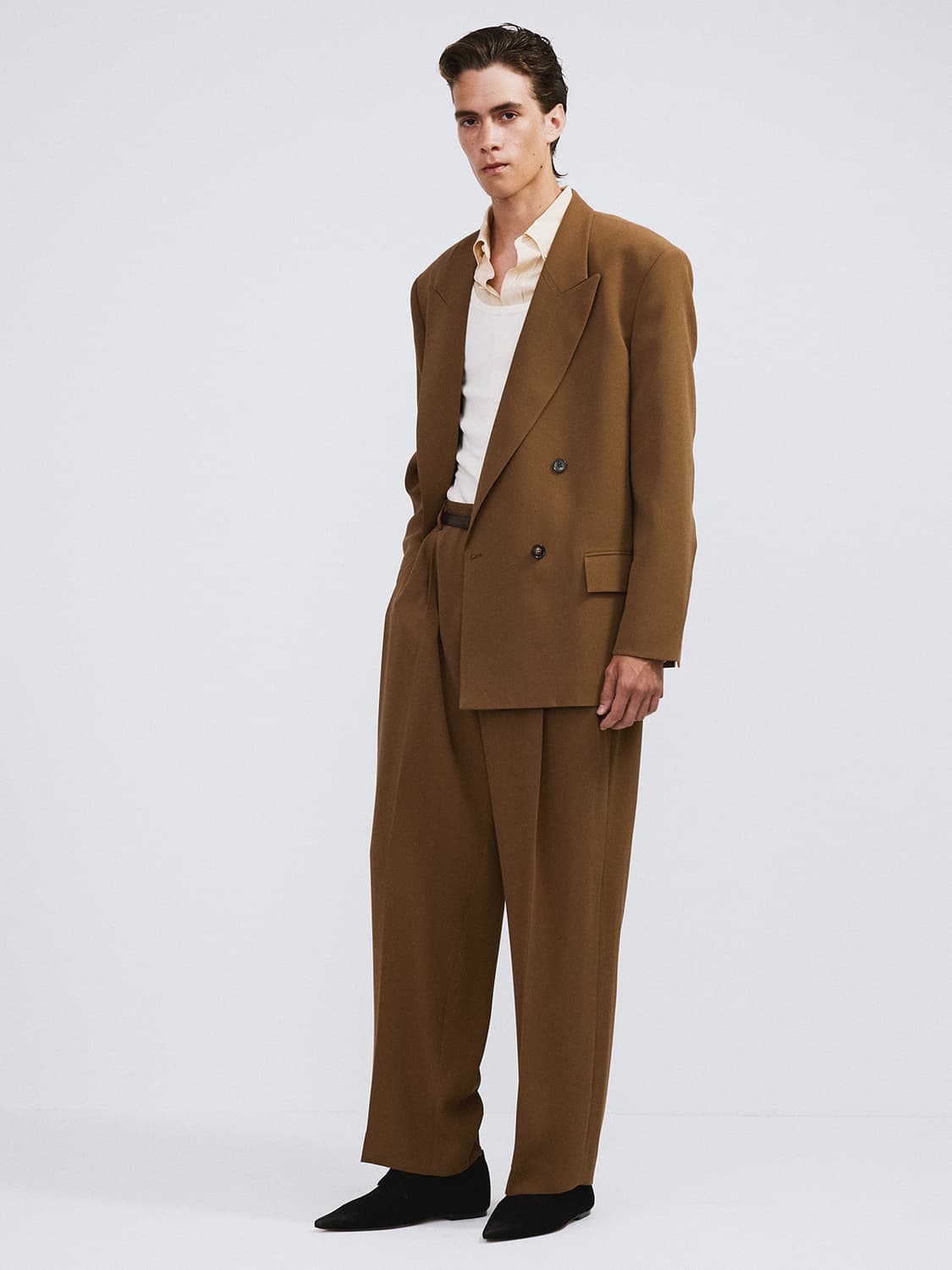 렉토 26SS 플루이드 더블 수트 자켓 오커 상품이미지3