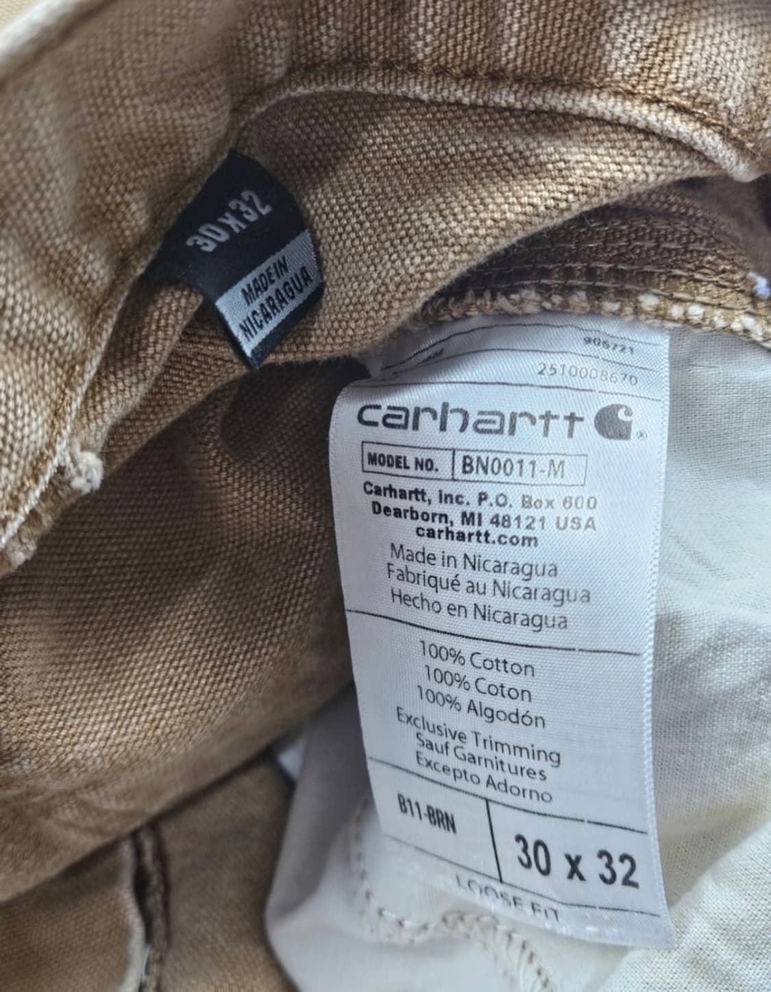 칼하트 덕 캔버스 카펜터 워크팬츠 (30x32) 10410 상품이미지5
