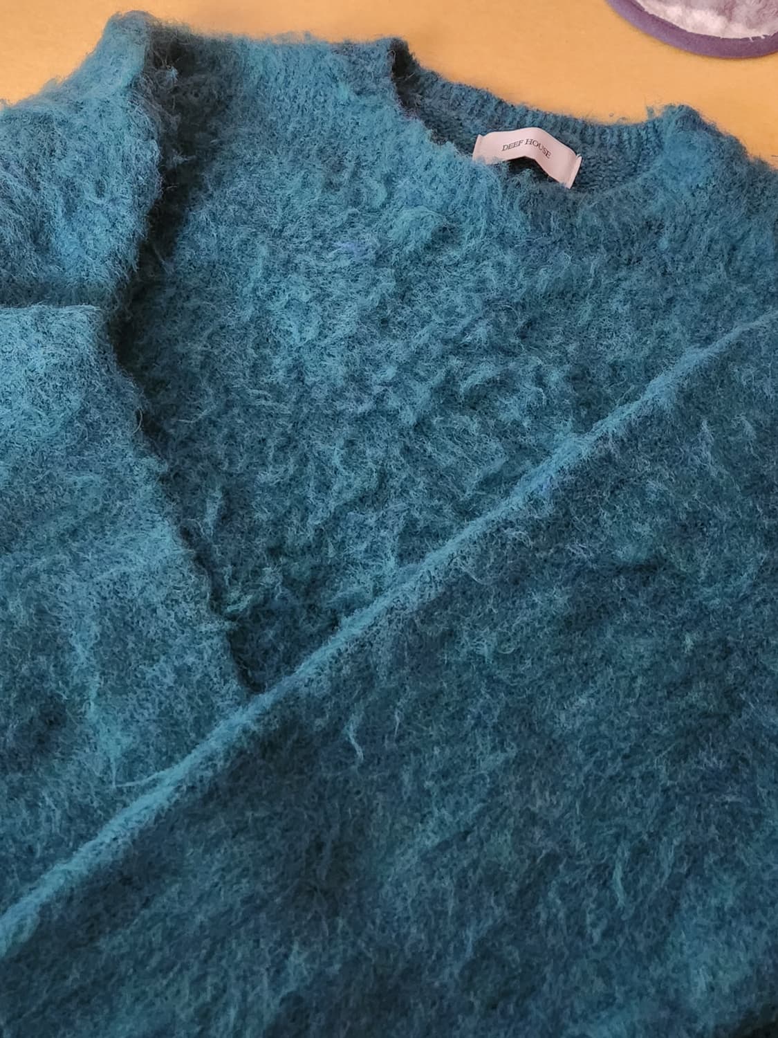 에메랄드 모헤어 크롭니트 상품이미지1