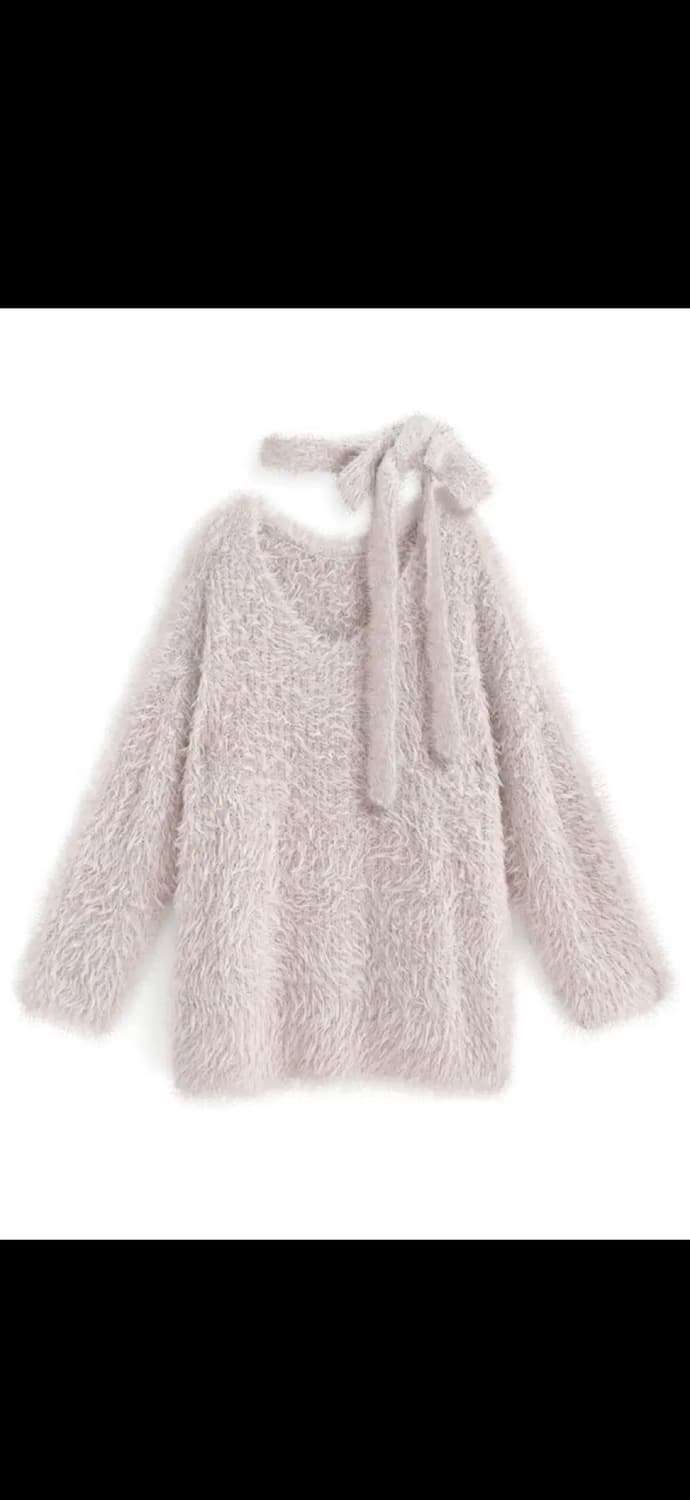 Grl 그레일 핑크 앙고라 머플러 니트 원피스 스나계 일브 상품이미지1