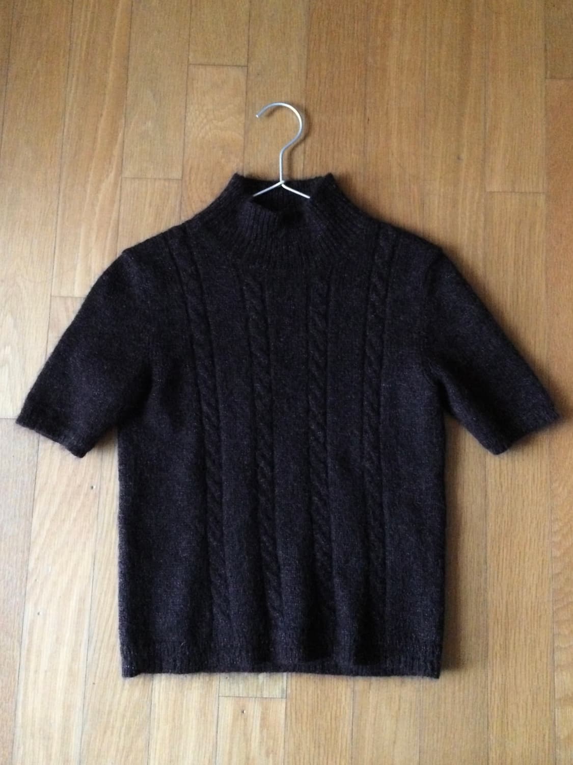 반목 반팔 니트 와인 상품이미지1