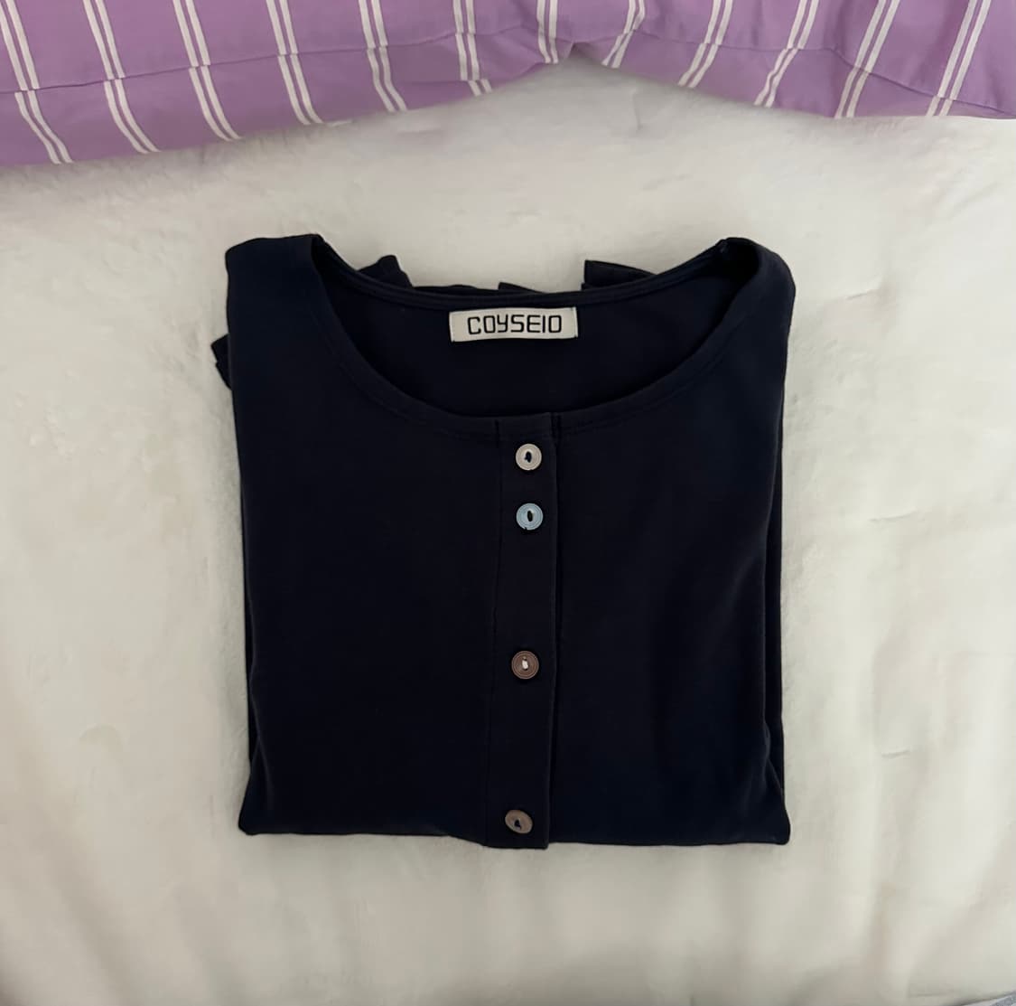 Coyseio 로우 엣지 가디건 네이비 상품이미지2
