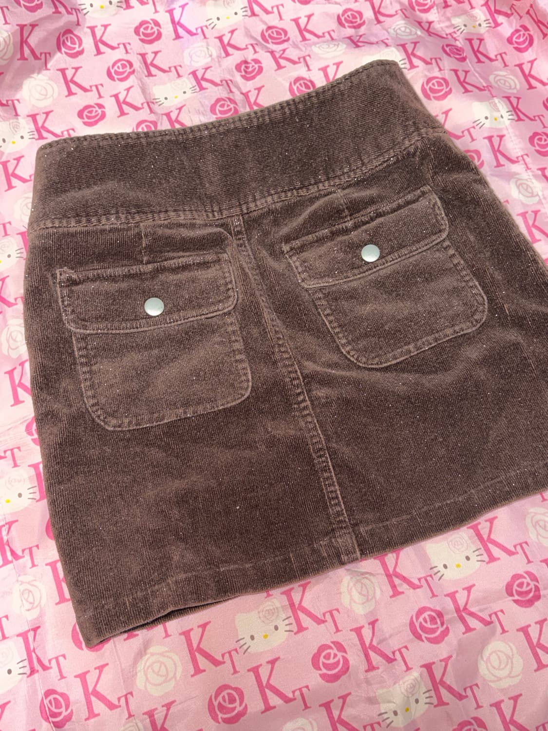 빈티지 브라운 스커트 미니 숏 골지 상품이미지2