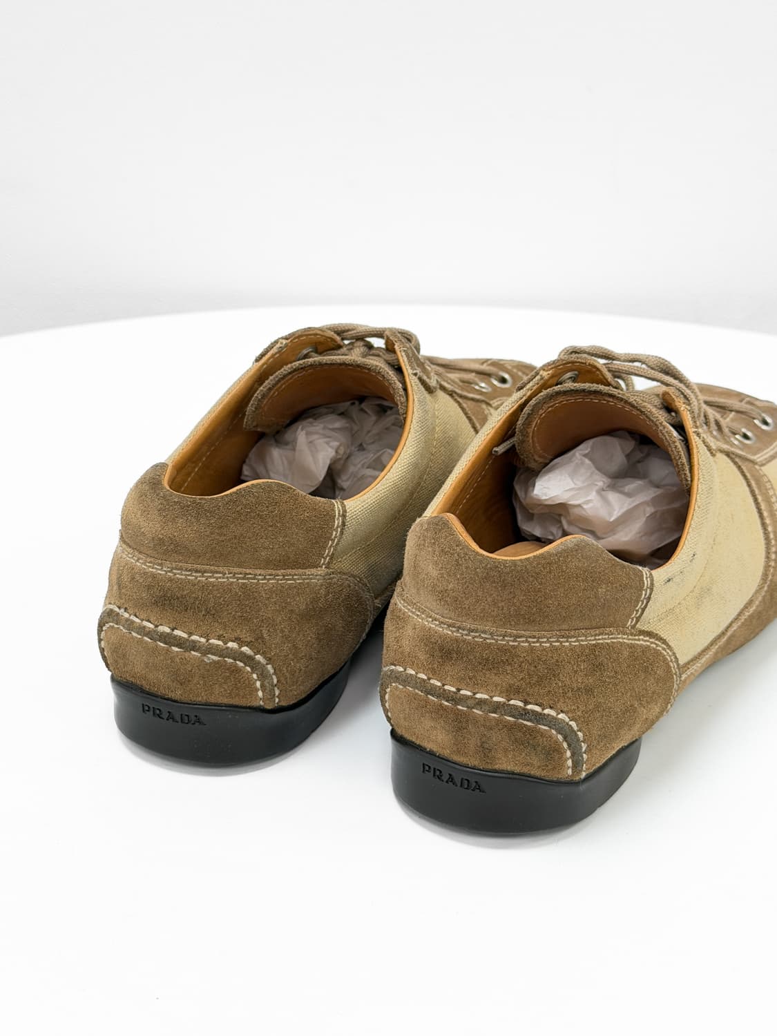 프라다 빈티지 캔버스 & 스웨이드 스니커즈 상품이미지3
