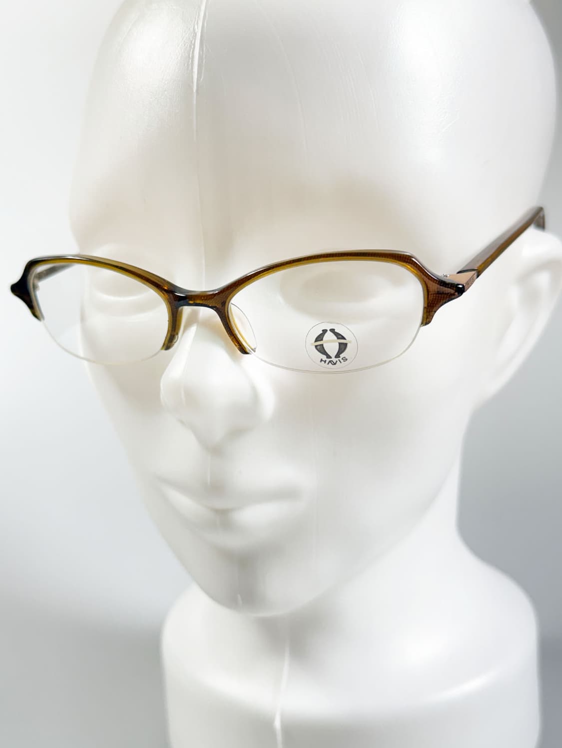 HAVIS 브라운 톨토이즈 오벌 반무테 빈티지 안경 상품이미지9