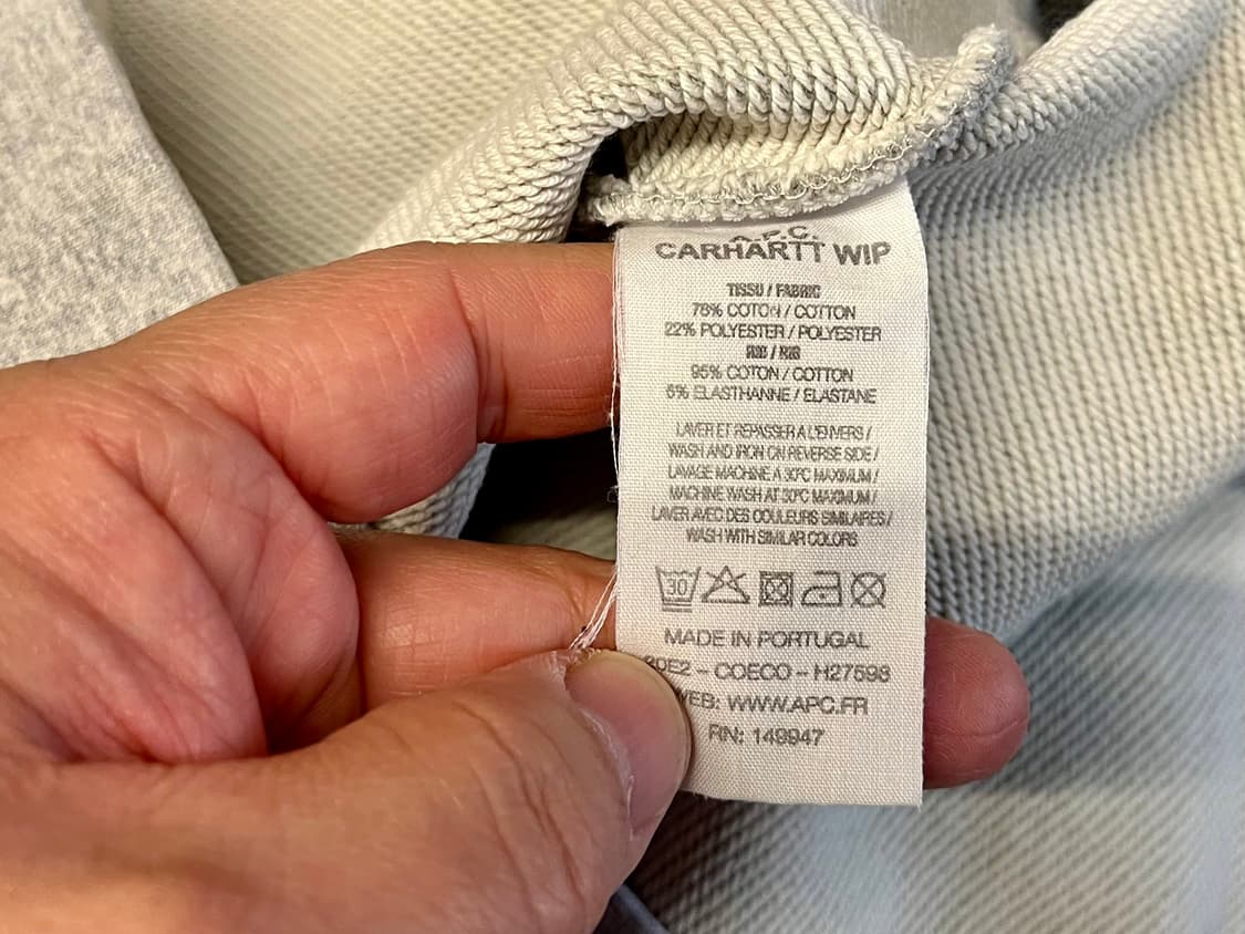 [100] 칼하트 X 아페쎄 그레이 후드티 L  상품이미지4