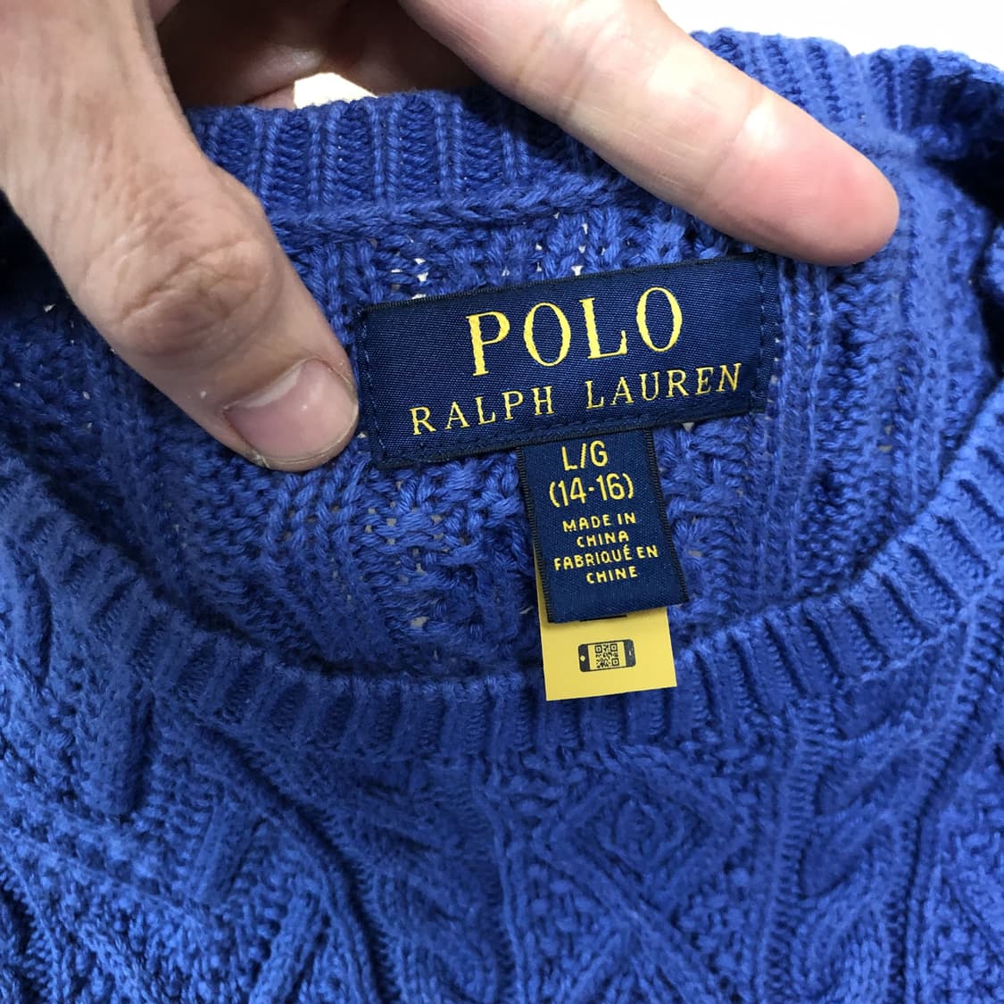 (우먼스 XS-S) 폴로 랄프로렌 POLO 아란 코튼 라운드 스웨터 니트 상품이미지4