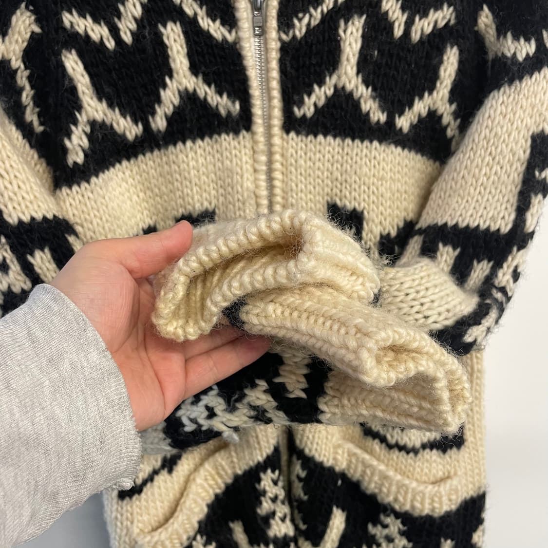 빈티지 인디안 코위찬 니트집업 상품이미지8