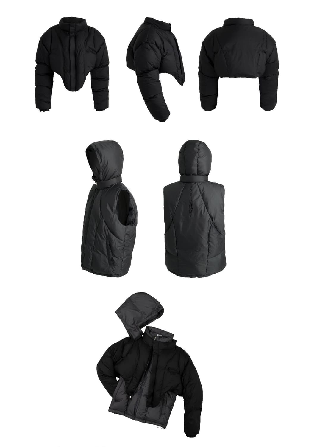 OJOS 오호스 레이어드 볼레로 패딩 / 블랙 / 2사이즈 상품이미지6