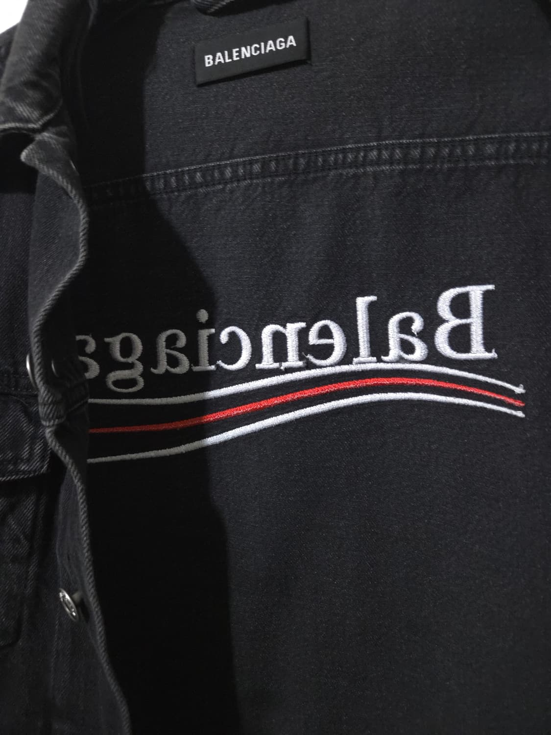 [새상품급] 발렌시아가 웨이브로고 데님 흑청자켓 상품이미지7