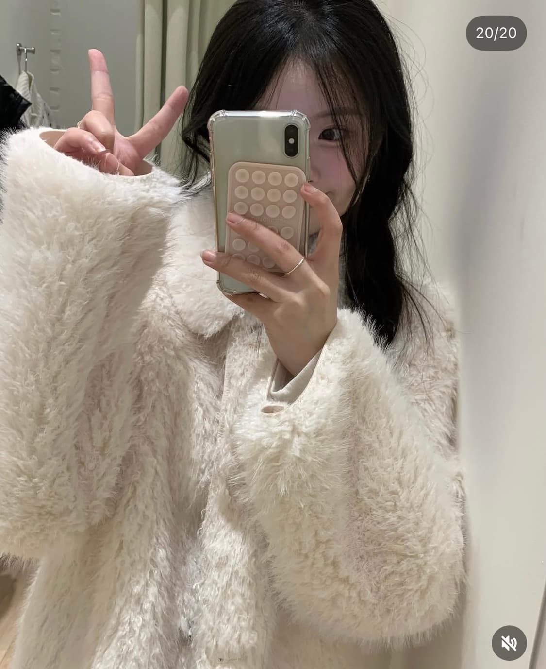 (새상품)누아누아 캐롤 퍼 하프코트 상품이미지4