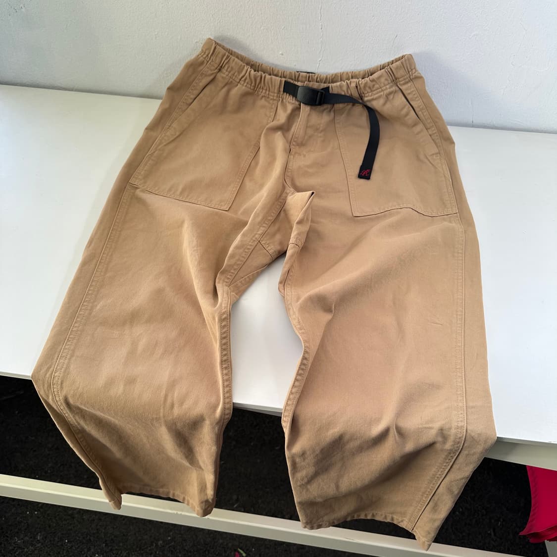 M 그라미치 베이지 벨티드 레귤러핏 퍼티그팬츠 상품이미지5