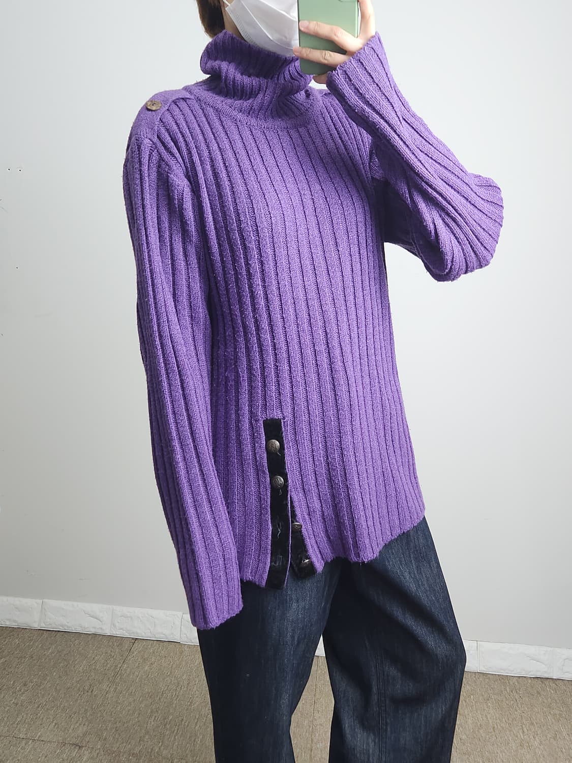 골지 트임 롱 니트 상품이미지5