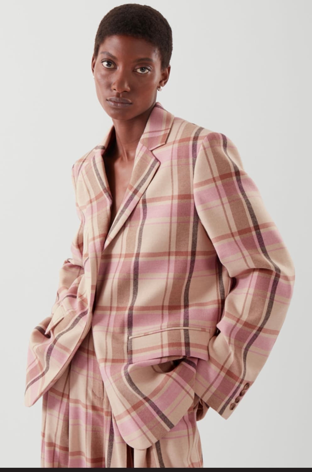 코스 울 체크 자켓 상품이미지1