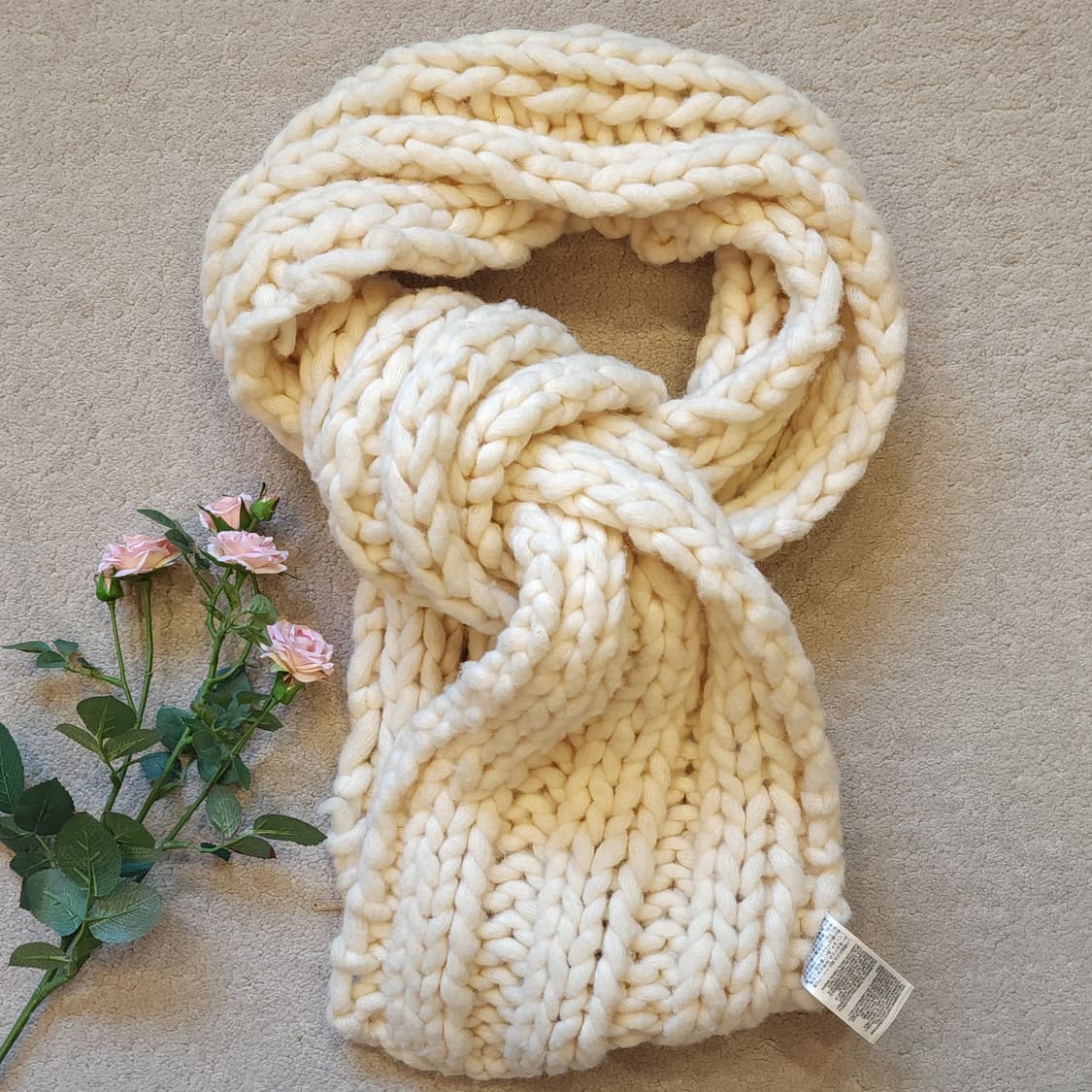 디젤 목도리 헤비 게이지 울 머플러 목도리 크림색 F 상품이미지1