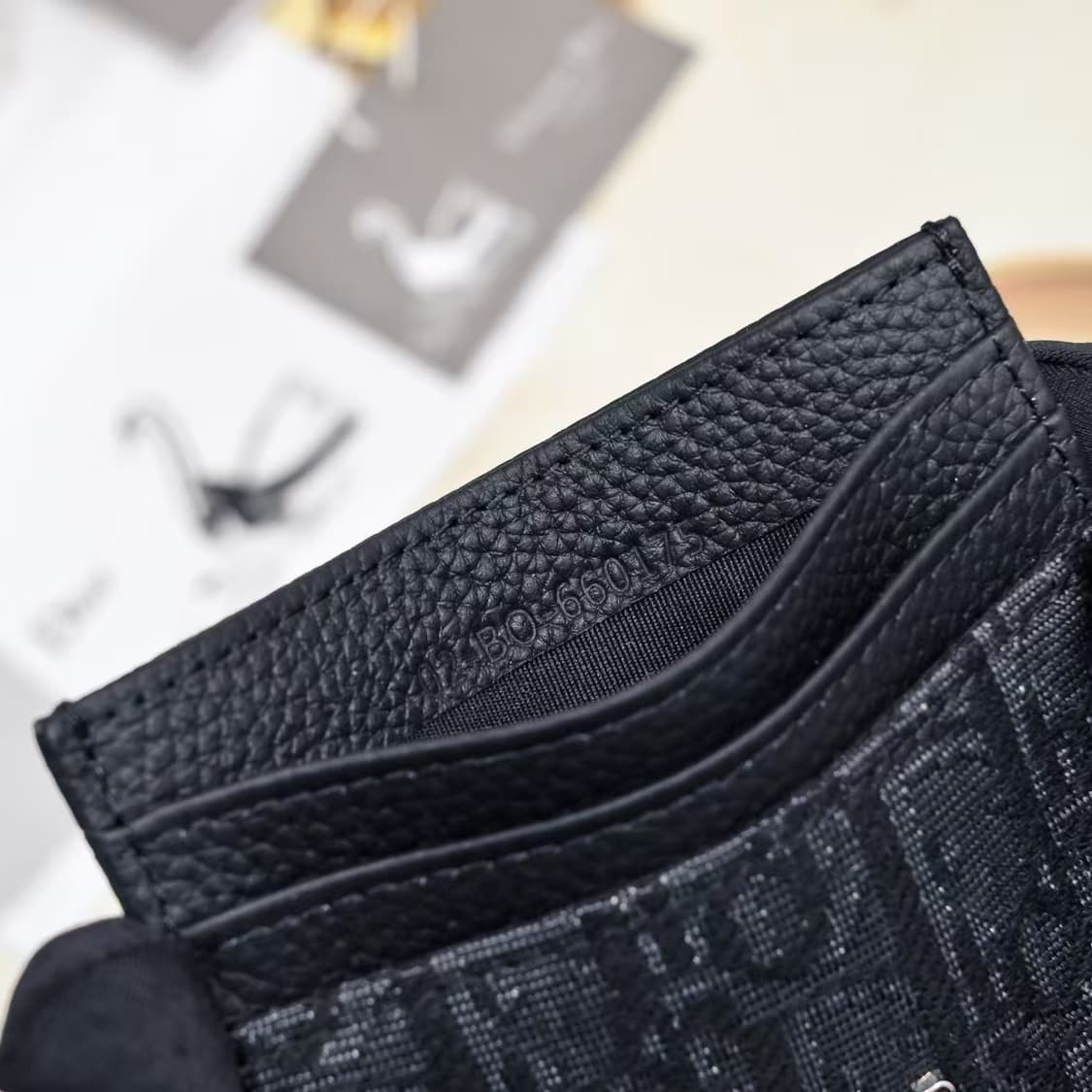 디올 카드 홀더 블랙 디올 오블리크 자카드 상품이미지4