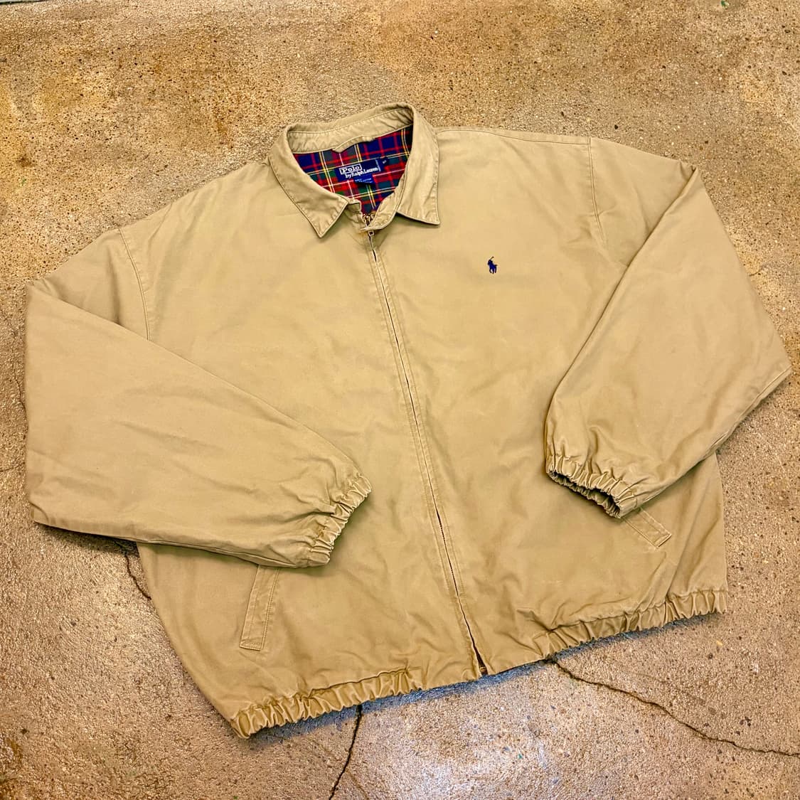 90s USA 빈티지 폴로랄프로렌 안감체크 스윙자켓 스윙탑 헤링본자켓 상품이미지2