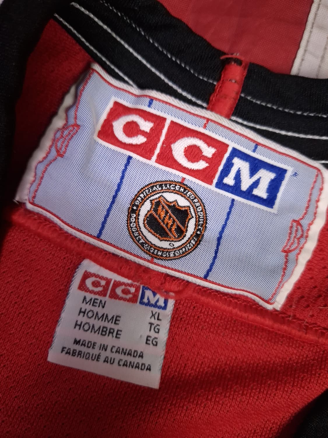 오리지날 90's 캐나다 CCM X NHL시카고 블랙호크스 아이스하키져지 상품이미지4