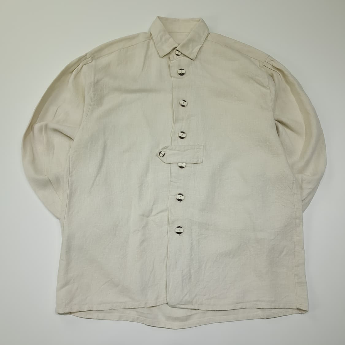 CL694 M 글로리에떼 90s 독일 트라흐텐 바바리안 알펜 린넨 셔츠 상품이미지1