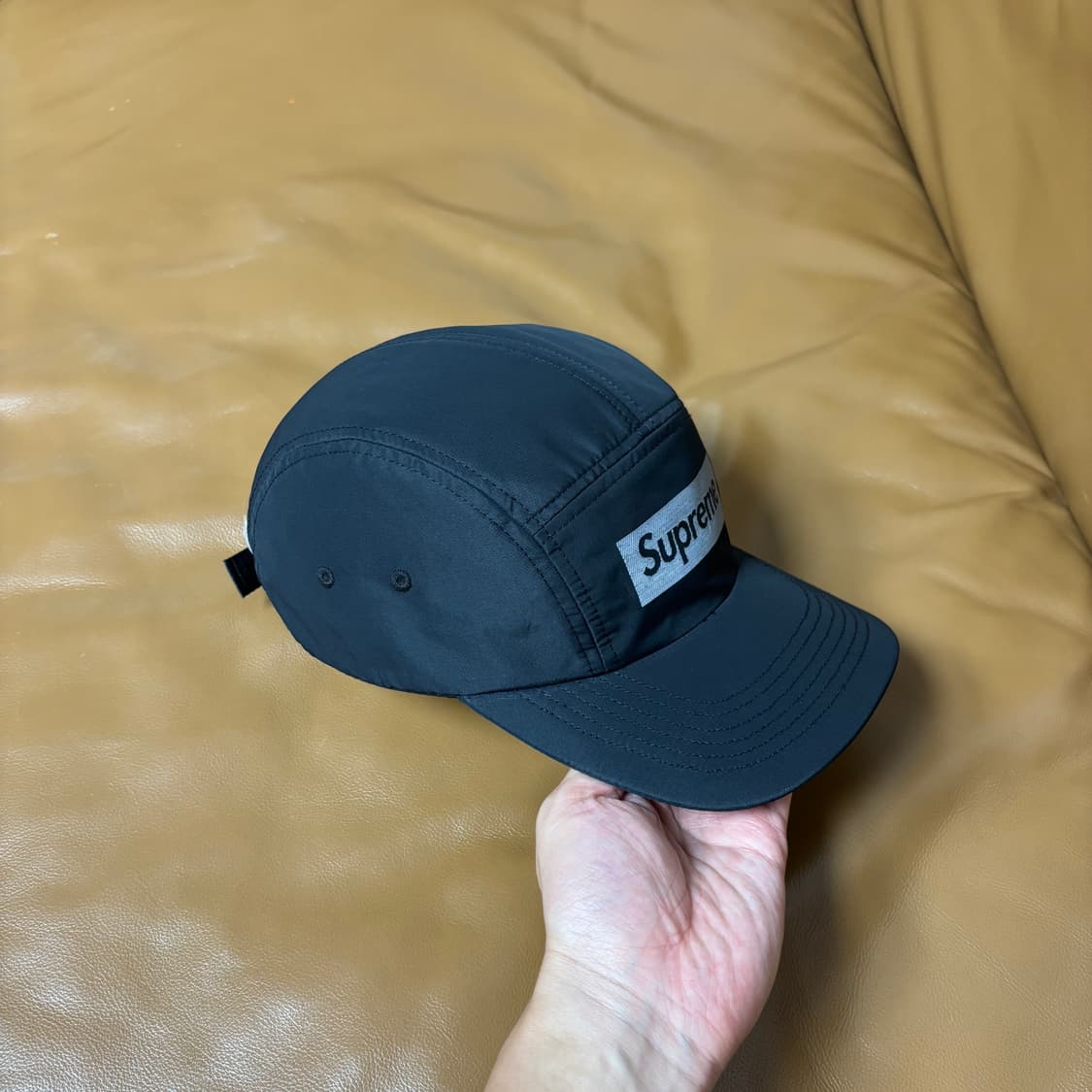 Supreme 슈프림 블랙 캠프캡 모자 (Jacquard Logo) 상품이미지3