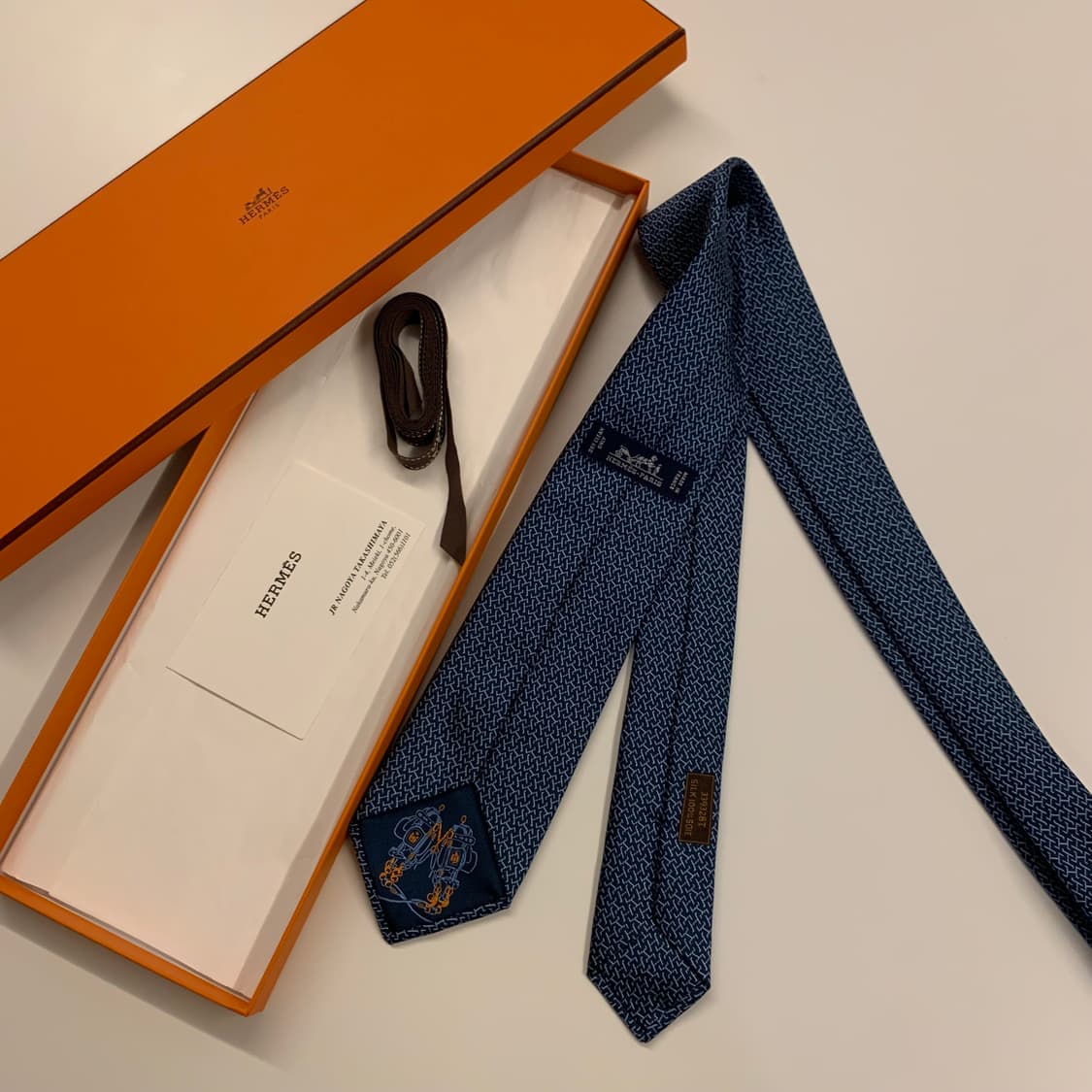 (새상품) 에르메스 명품넥타이 정품 H로고 풀박스 상품이미지2
