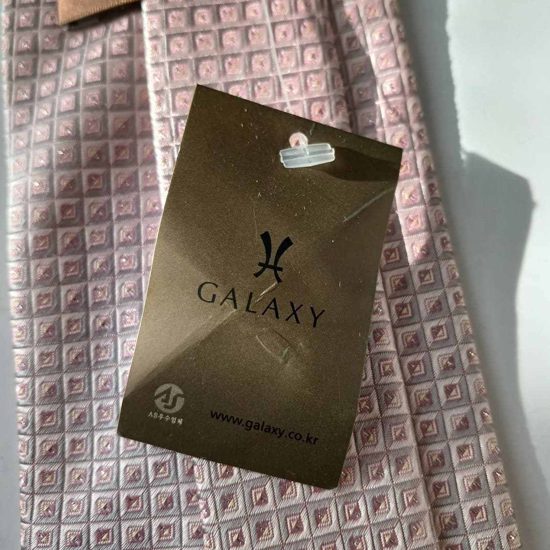 갤럭시 실크 연핑크 패턴 넥타이 9.3cm 새제품 A19657
 상품이미지7
