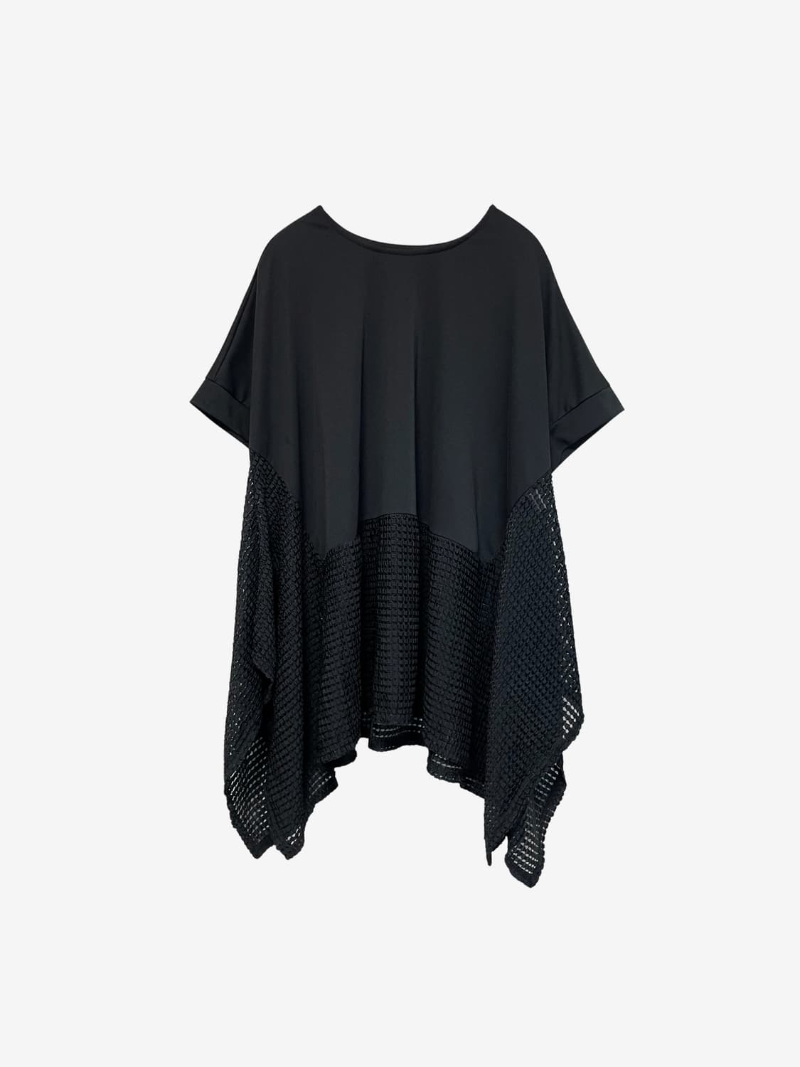 Punching Hem Dolman T-Shirt - Black 상품이미지5