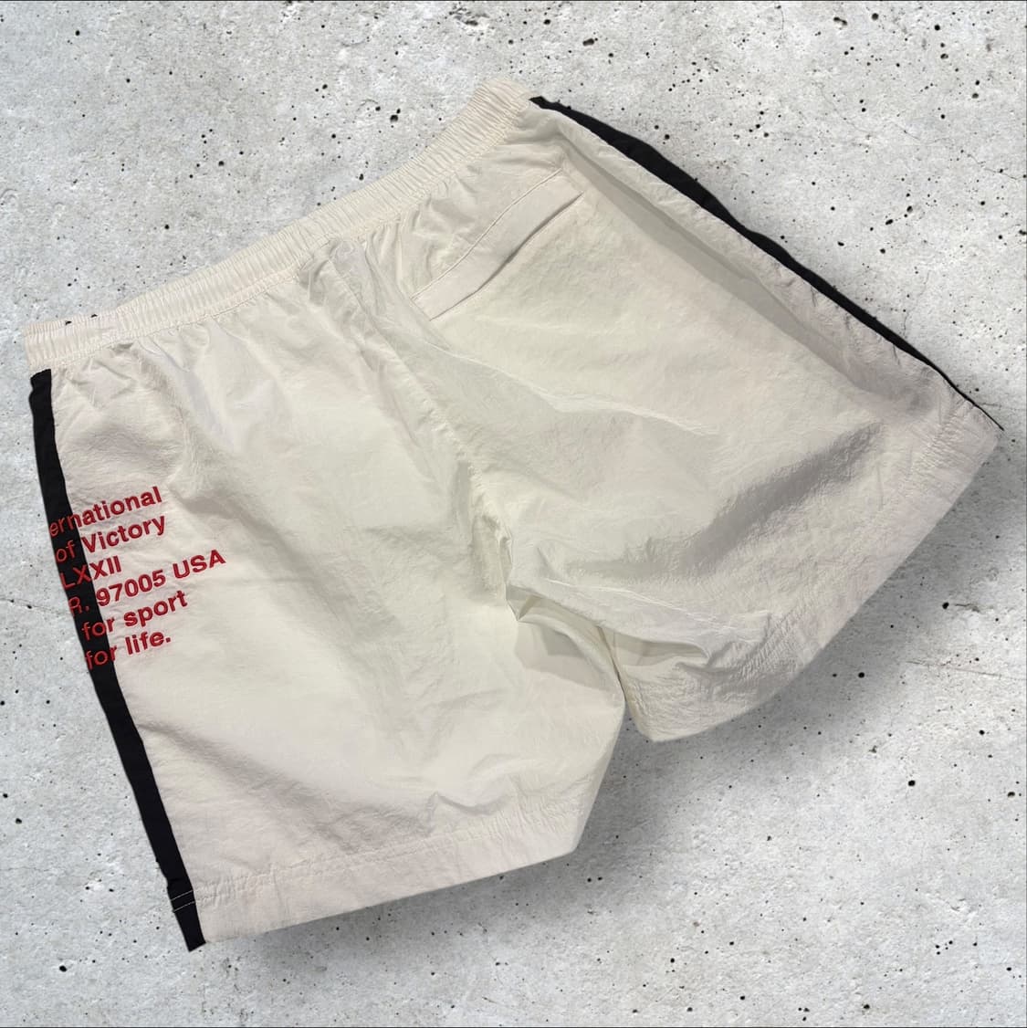 [XL] 나이키 더블 스우시 우븐 반바지 화이트 블랙 C456 상품이미지2