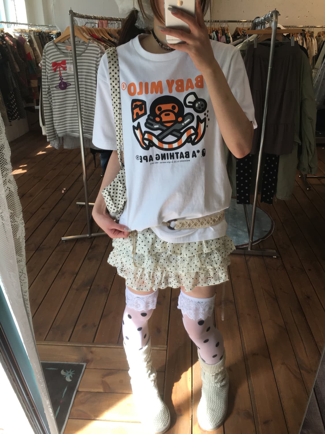 베이프 마일로 치즈 반팔 상품이미지3