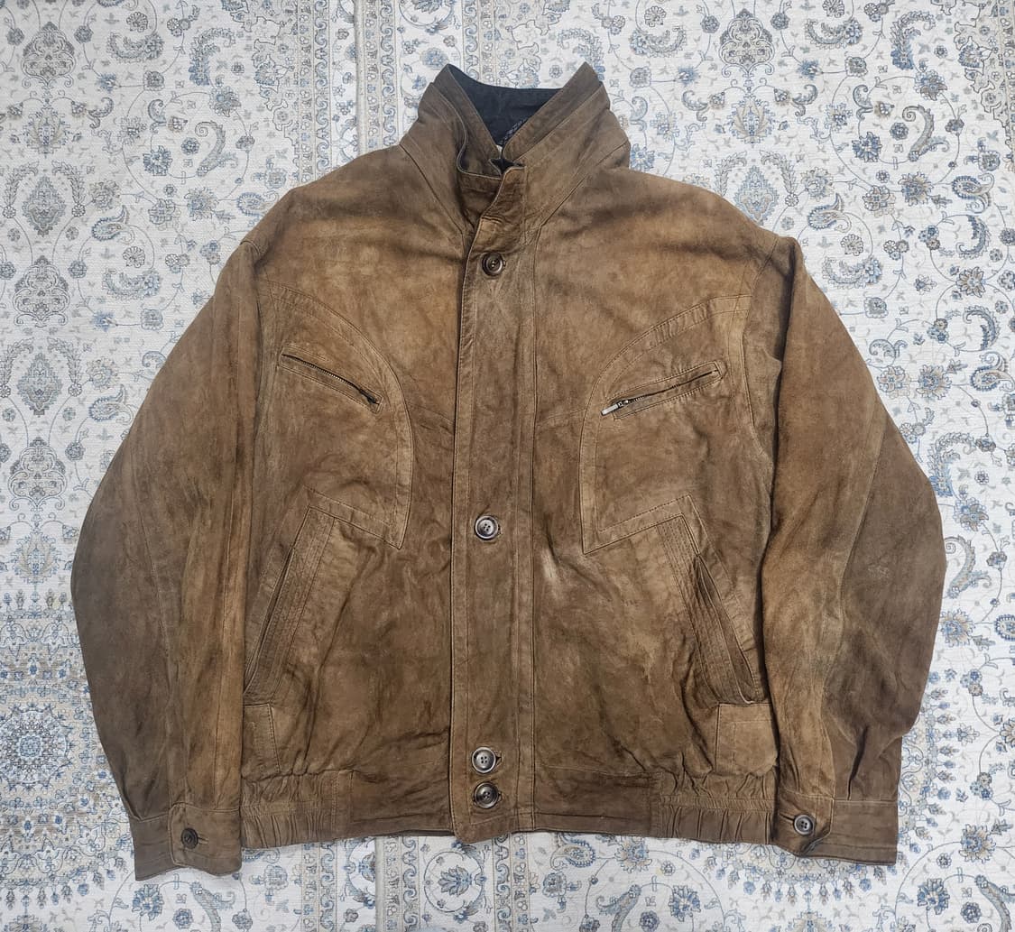 90s GILBERTO 리얼 레더 스웨이드자켓 48사이즈 상품이미지1