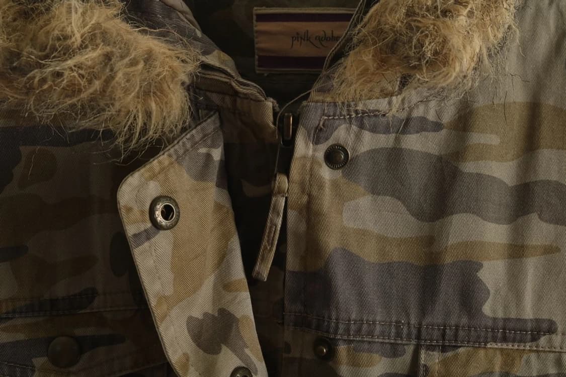 PINK ADOBE 야상 퍼자켓 퍼후드 카모y2k와투케펑크punk밀리터리 상품이미지5
