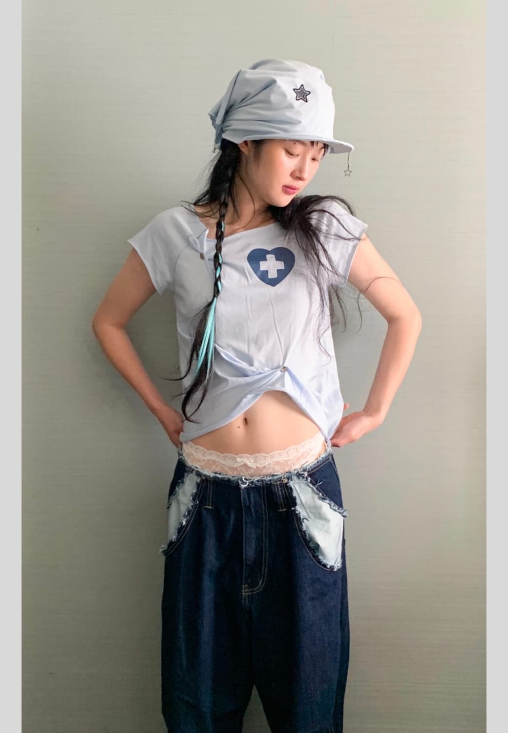 새상품)샵페어리버튼업하프티셔츠 zodiac half T-shirt 상품이미지1
