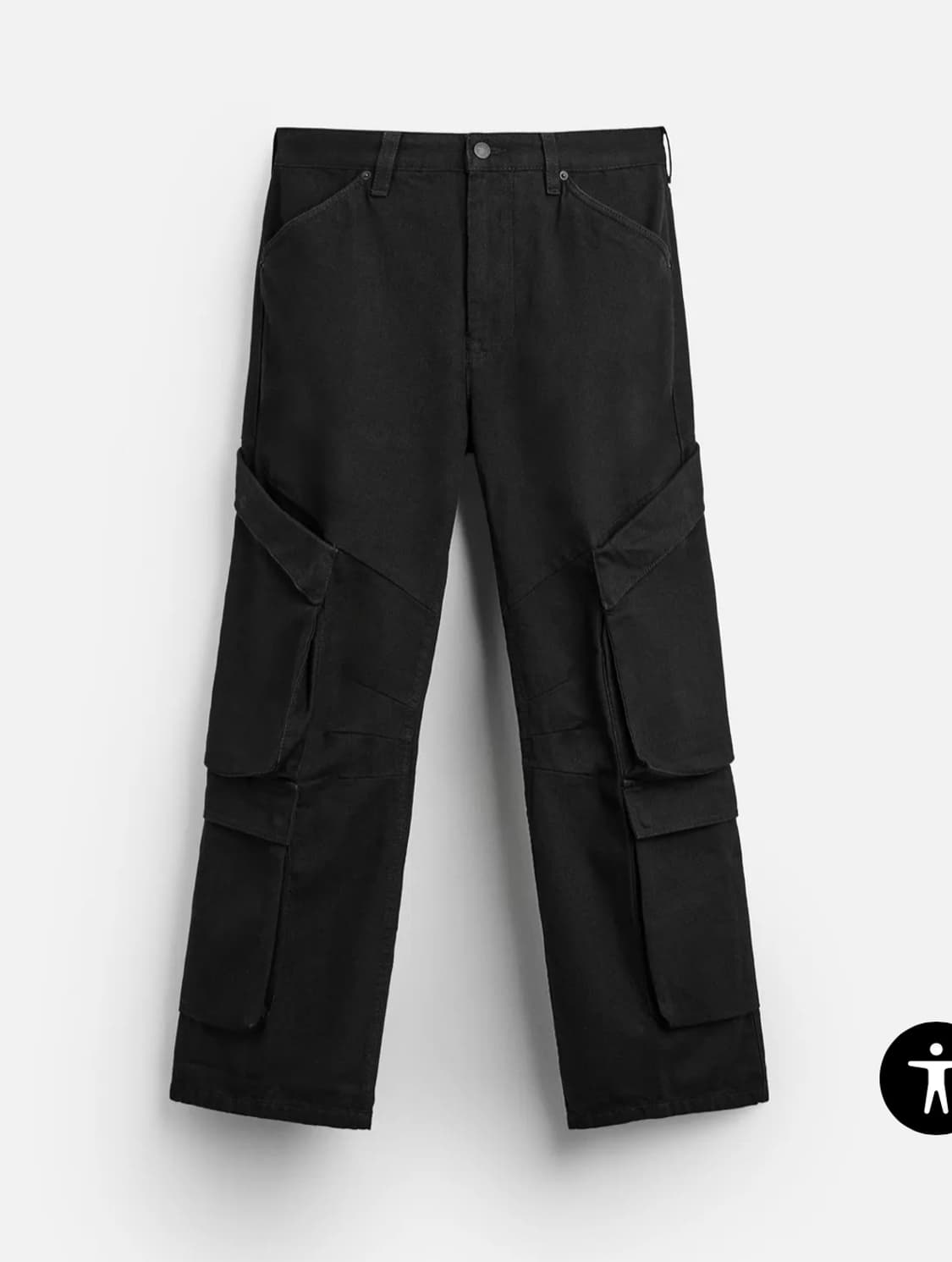 (새상품) 자라 카고 데님 블랙 팬츠(34인치) 상품이미지3