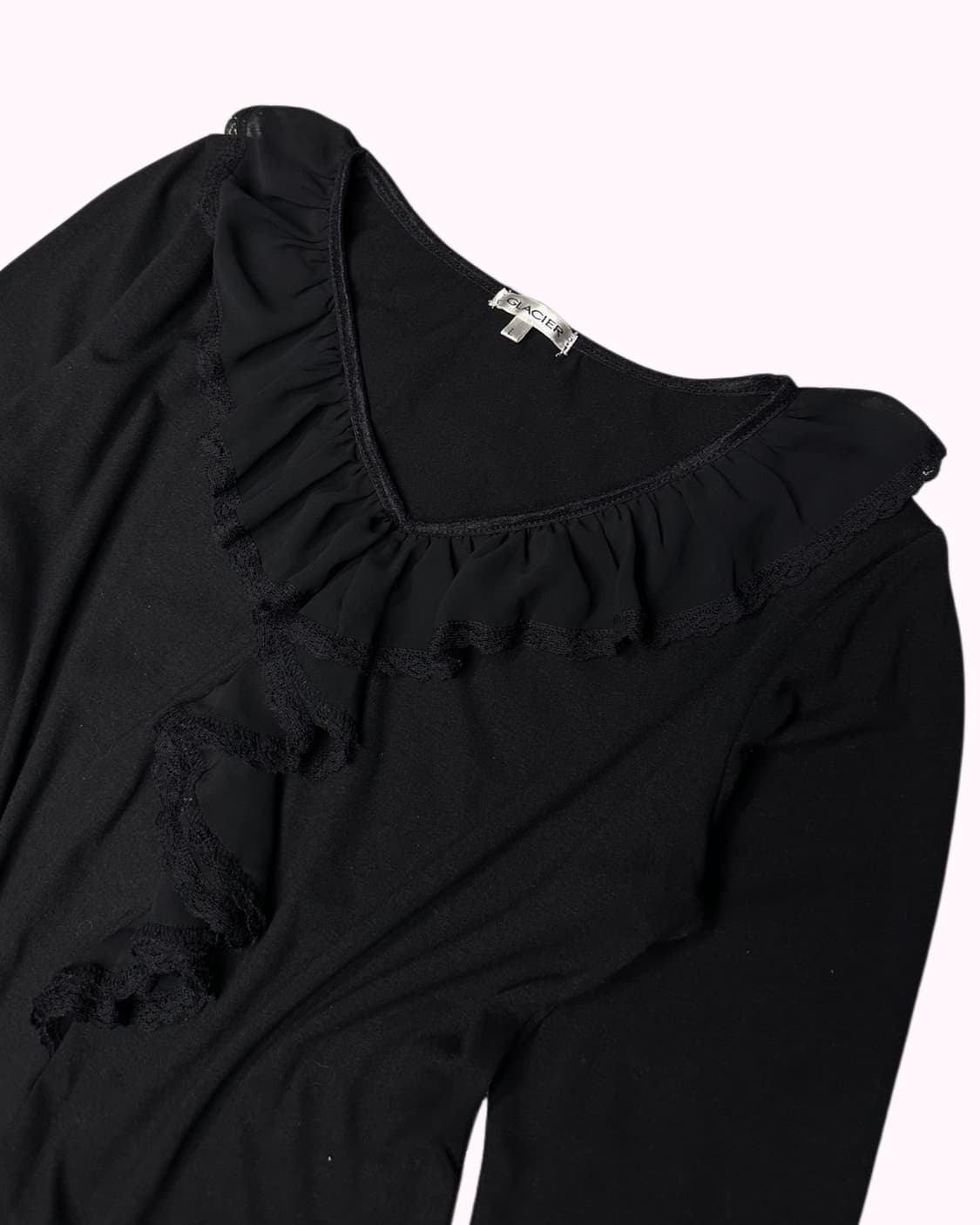 black lace ruffle t-shirt 상품이미지3