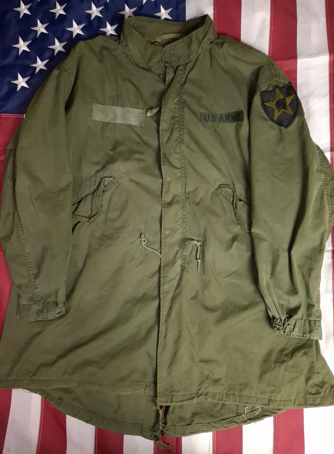 오리지날 미군 M-65 개파카 후드 양털 라지사이즈 풀셋트 상품이미지4