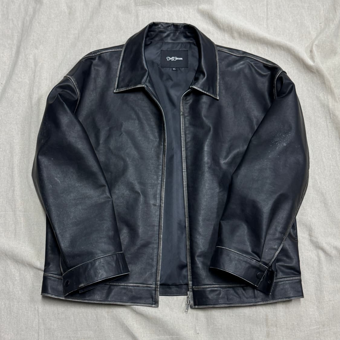 도프제이슨 빈티지워싱 레더자켓 XL 상품이미지1