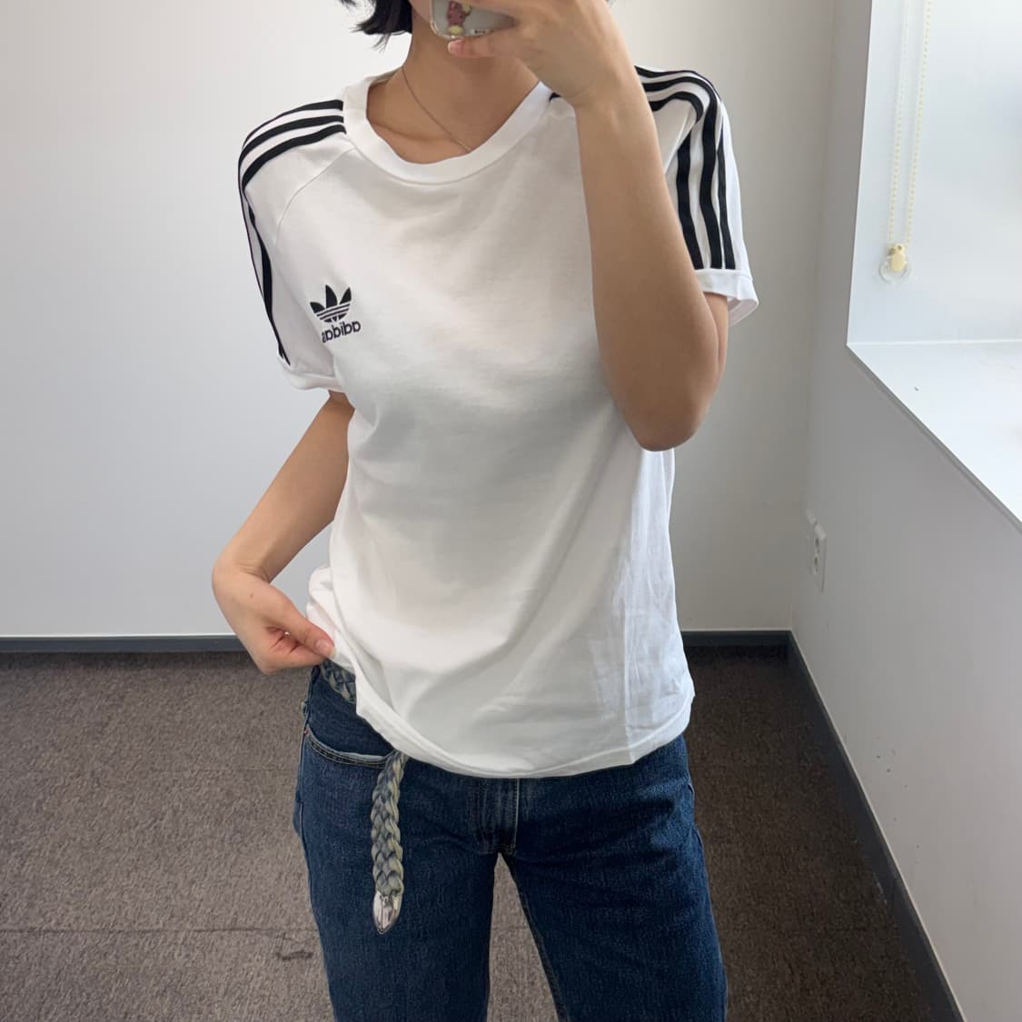 Adidas 아디다스 파이어로고 트랙탑 화이트 반팔   상품이미지1
