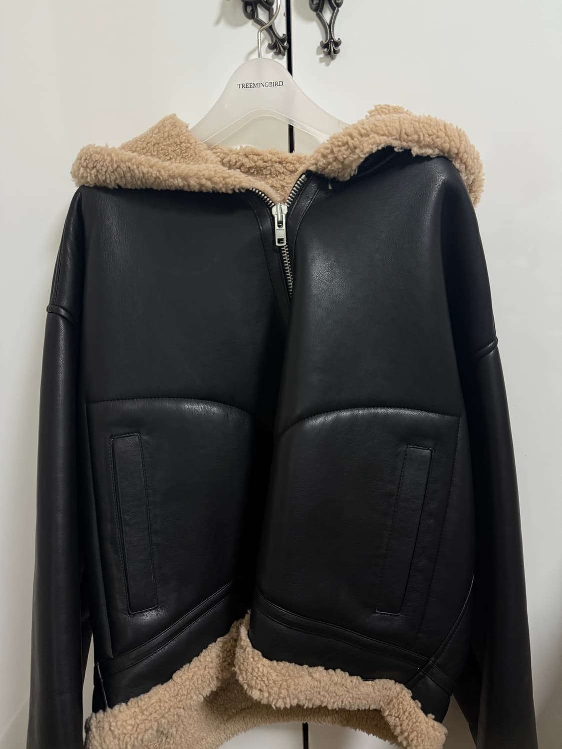 도프셉 오버핏크롭후드무스탕 상품이미지3