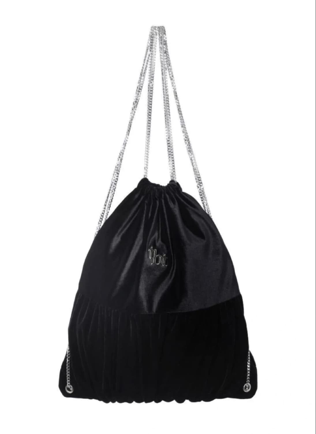 쓰리타임즈 벨벳 체인 백팩 블랙 상품이미지1