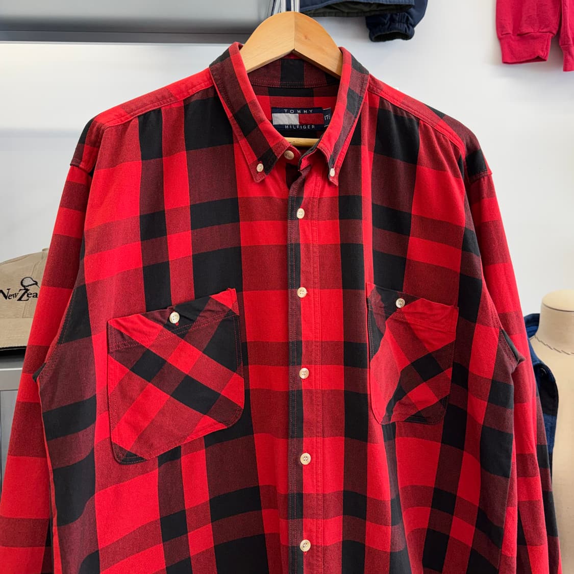 80s 타미힐피거 럼버잭 셔츠 made in KOREA (XL)  상품이미지2