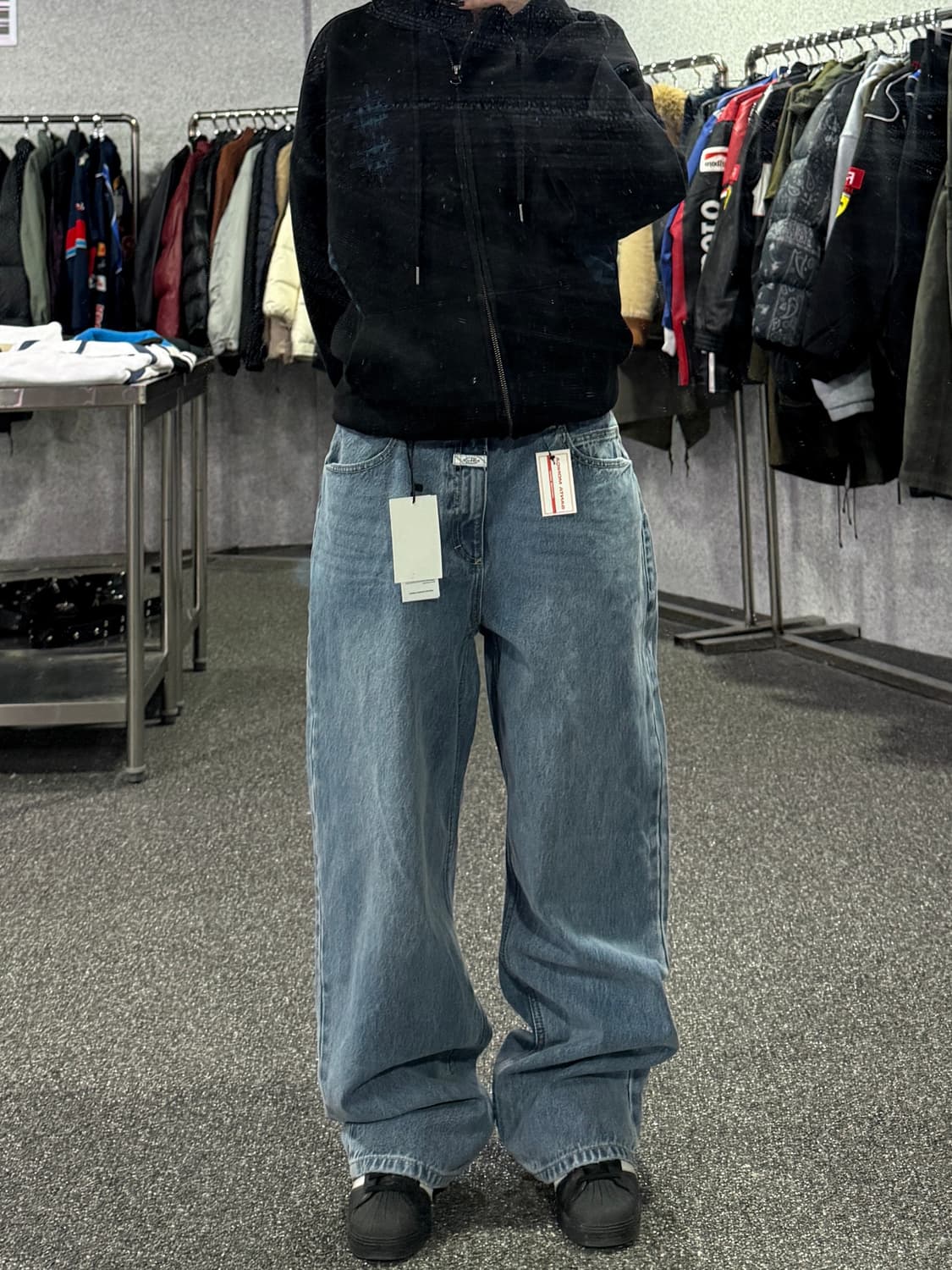 마리떼 프랑소와 저버 블루 와이드 데님 팬츠 B4373 상품이미지1