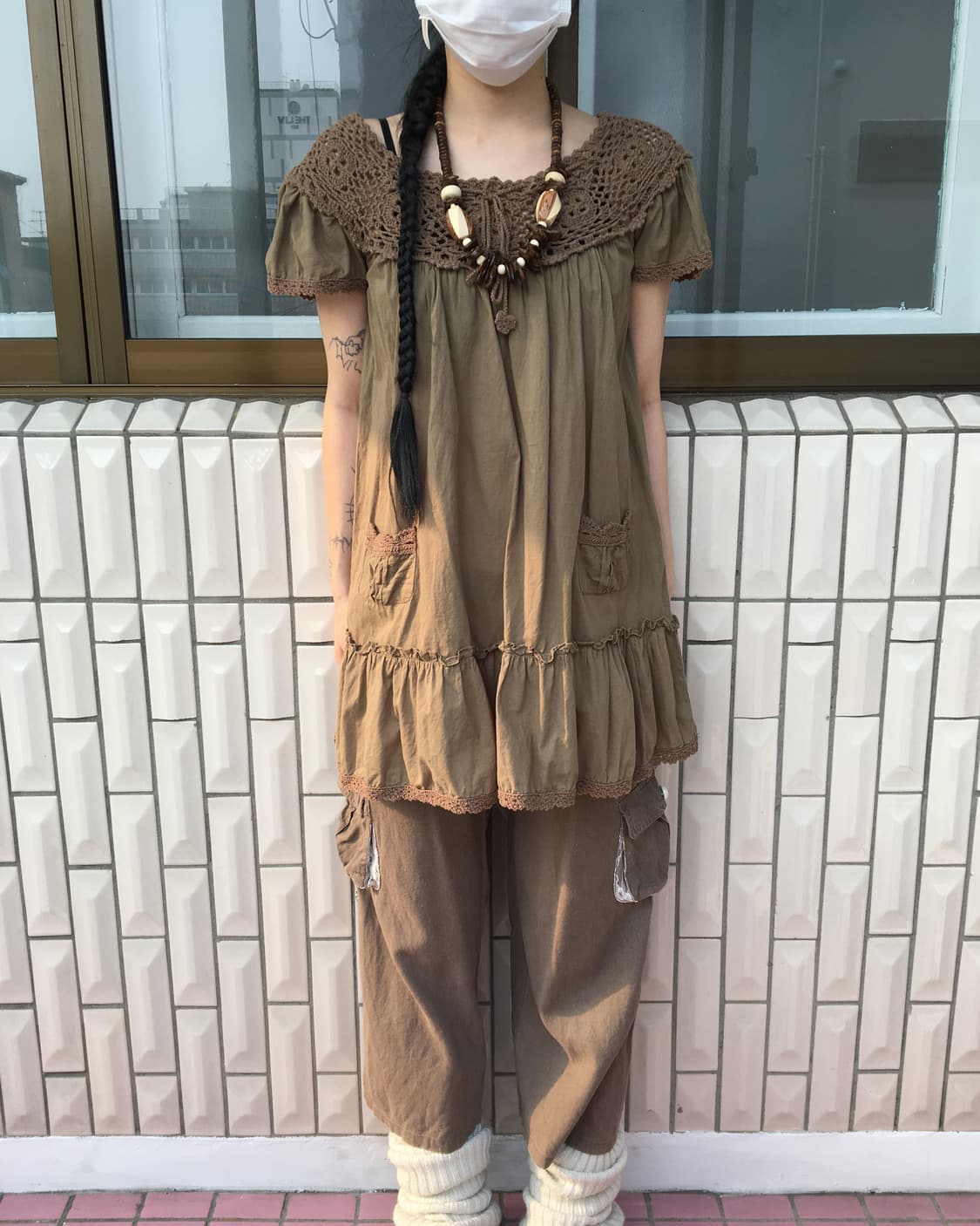 Lace trimming cago pants 상품이미지5