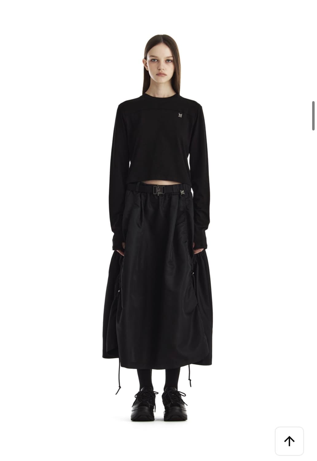 새상품) 트리밍버드 나일론 플레어 셋업 스커트 상품이미지7