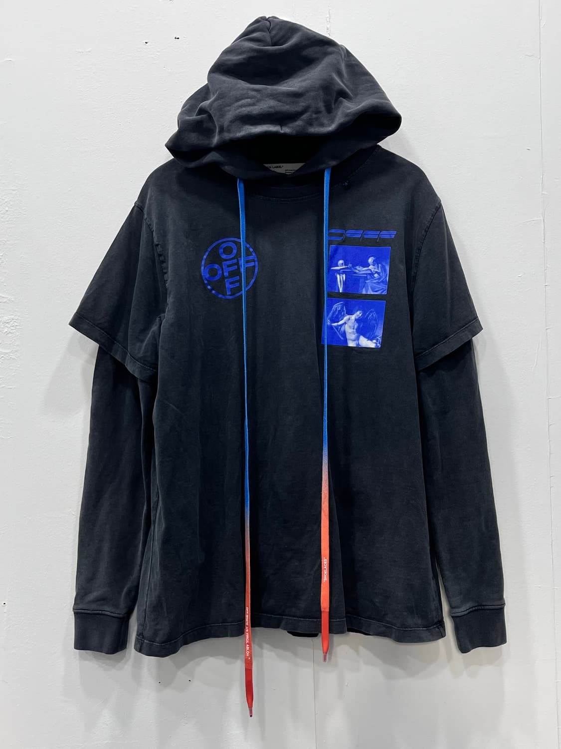 오프화이트 하드코어 카라바 레이어드 워싱 후드티 M 상품이미지2