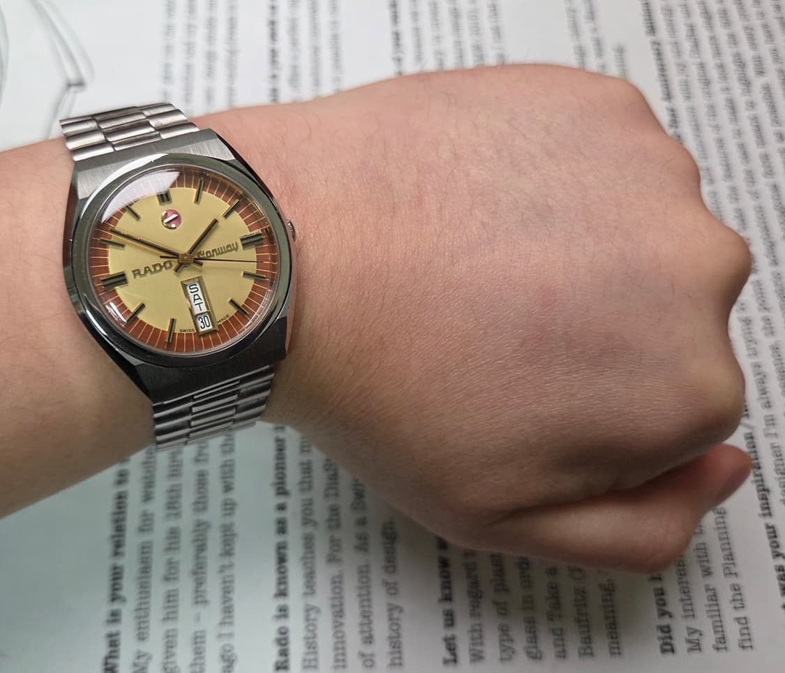 레어] 빈티지 라도 콘웨이 데이데이트 투톤 브라운 오토매틱 브레이슬릿 v 상품이미지8