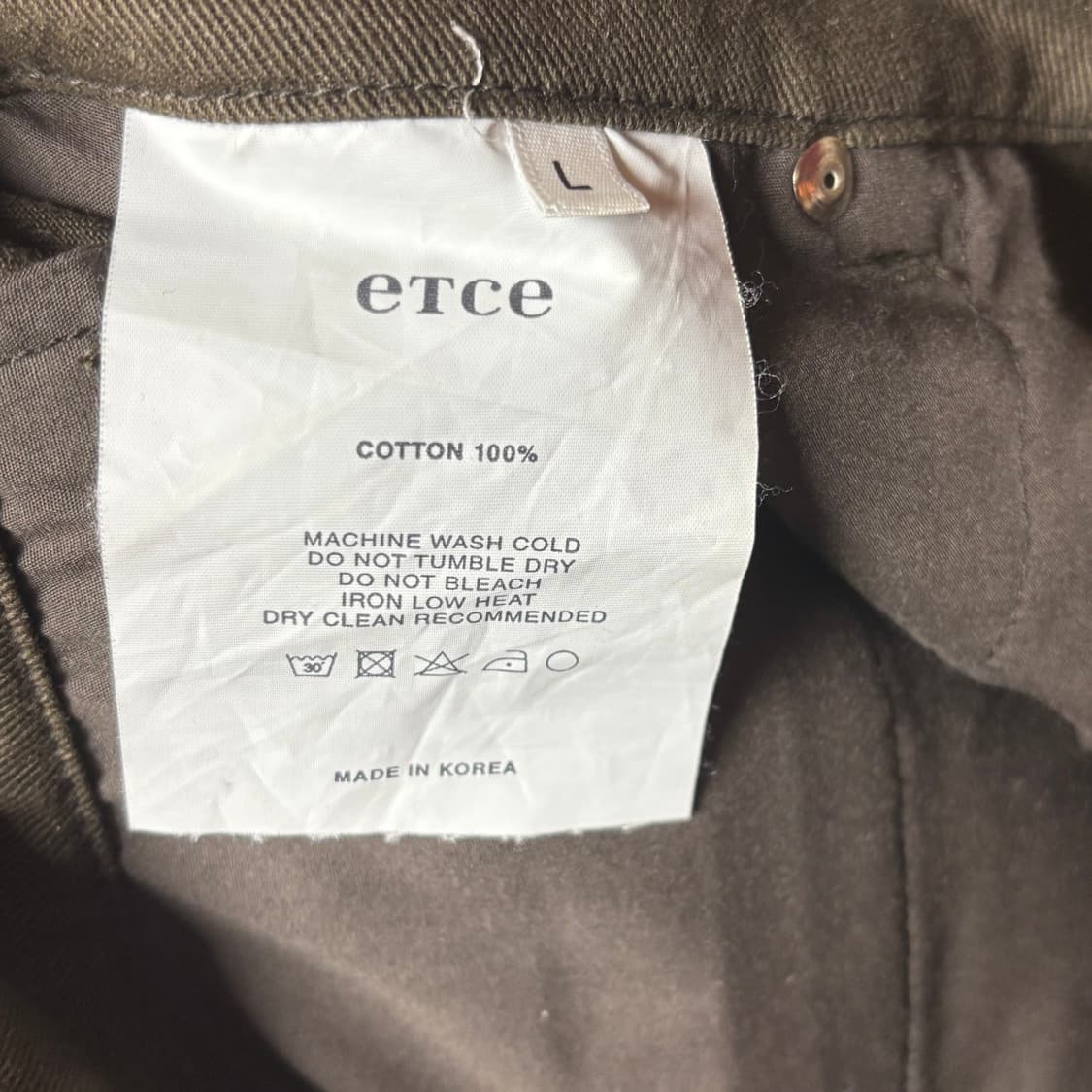 [L] ETCE 카고 와이드 팬츠 다크 올리브 상품이미지3