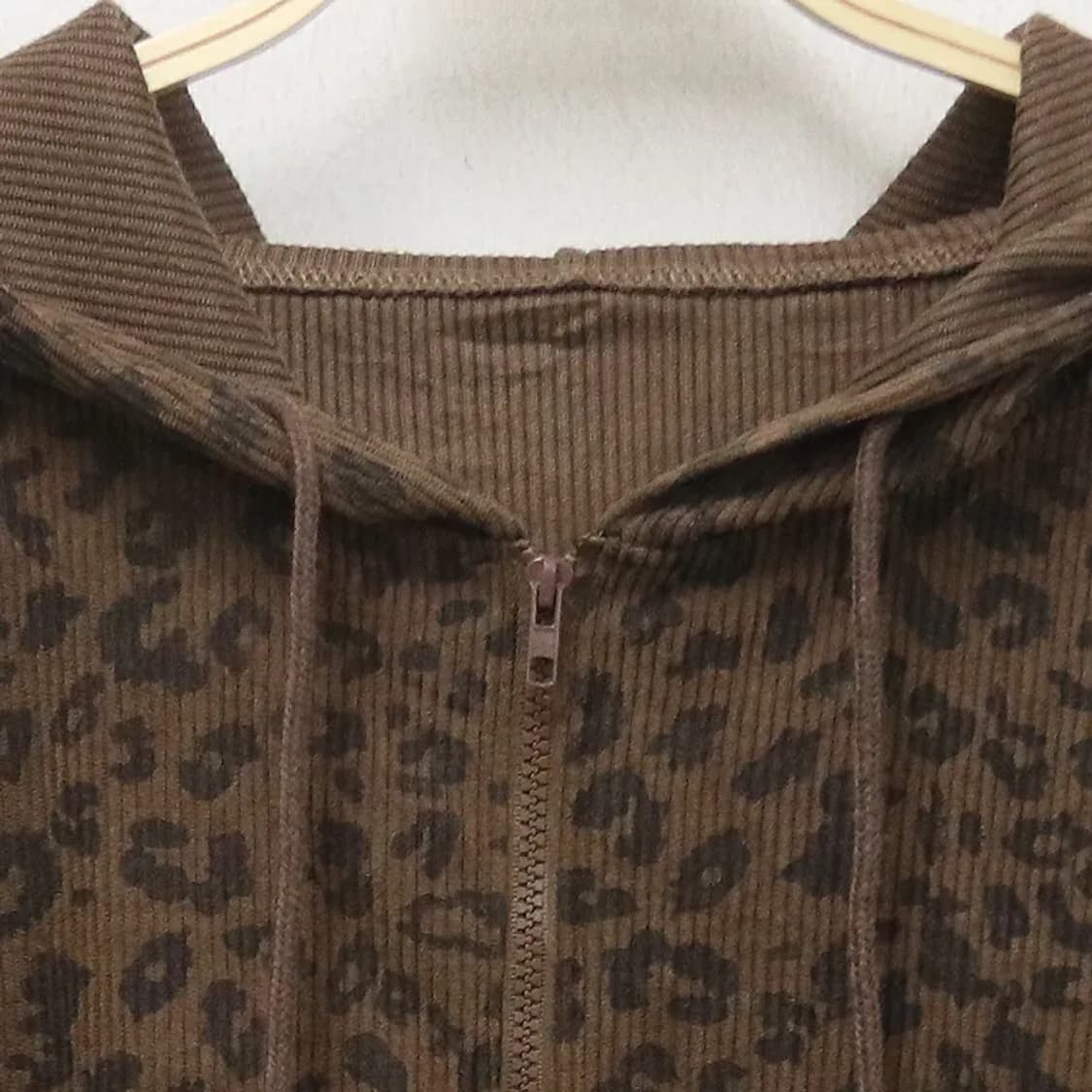 DAZY 골덴 호피 후드 집업 61804 상품이미지3