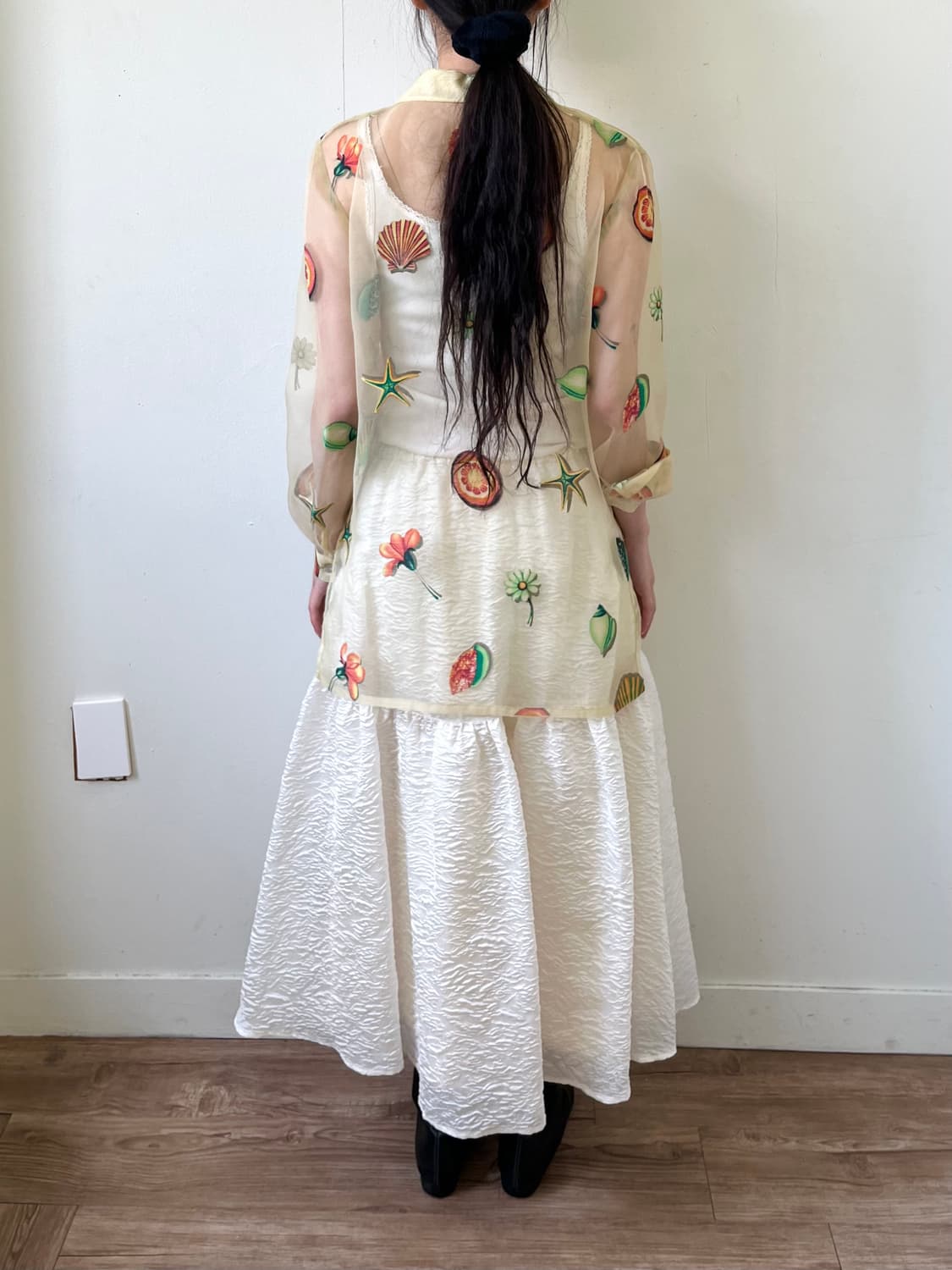 J.M. 아트 프린팅 시스루 셔츠 상품이미지10