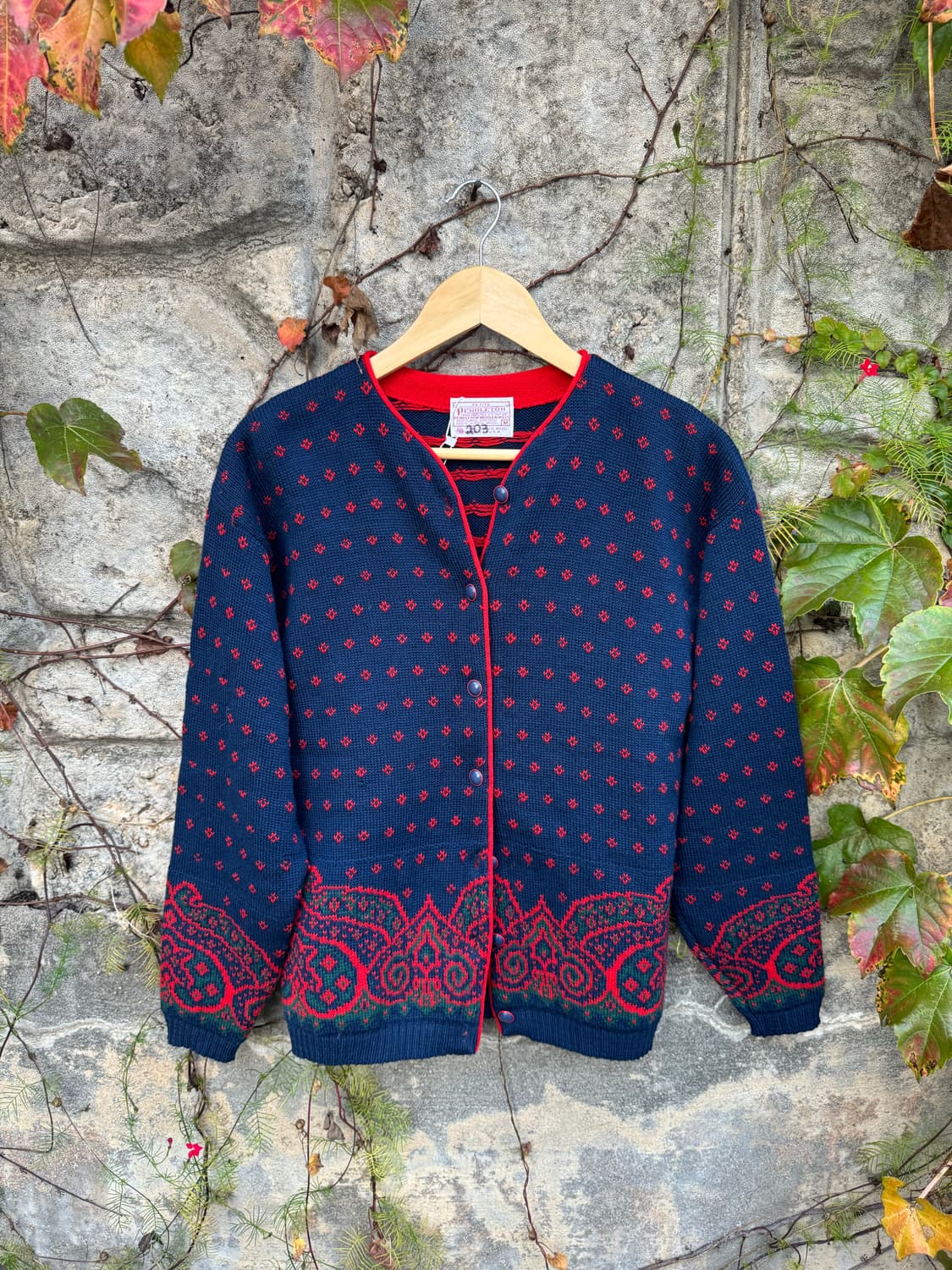 70s 펜들턴 에스닉 패턴 울 가디건 M made in usa 상품이미지1